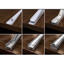 Profil aluminium 122 cm pour ruban LED